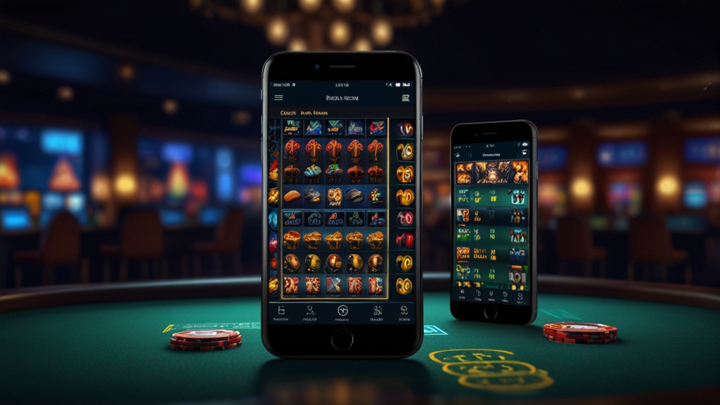 Application mobile montrant l’accès aux paris, au casino et aux bonus