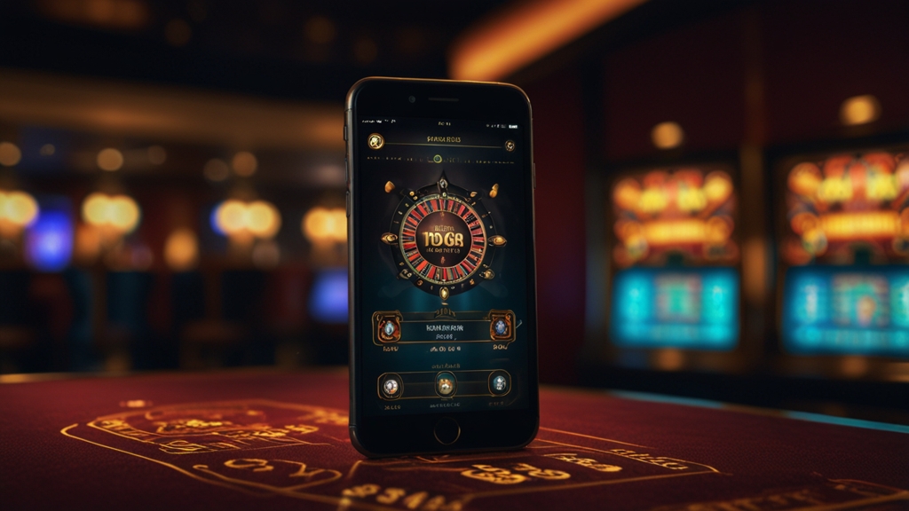 Écran de configuration d’une application mobile de casino sur smartphone