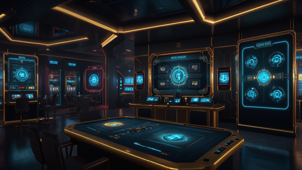 Navigation fluide et sécurité affichées sur un smartphone dans une ambiance de casino